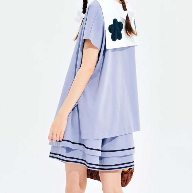 Summer Cotton Knit Striped Double-Layer Casual Shorts for Women