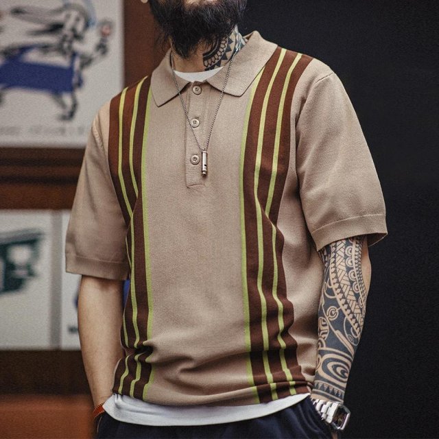 Men’s Vintage Knit Polo Shirt