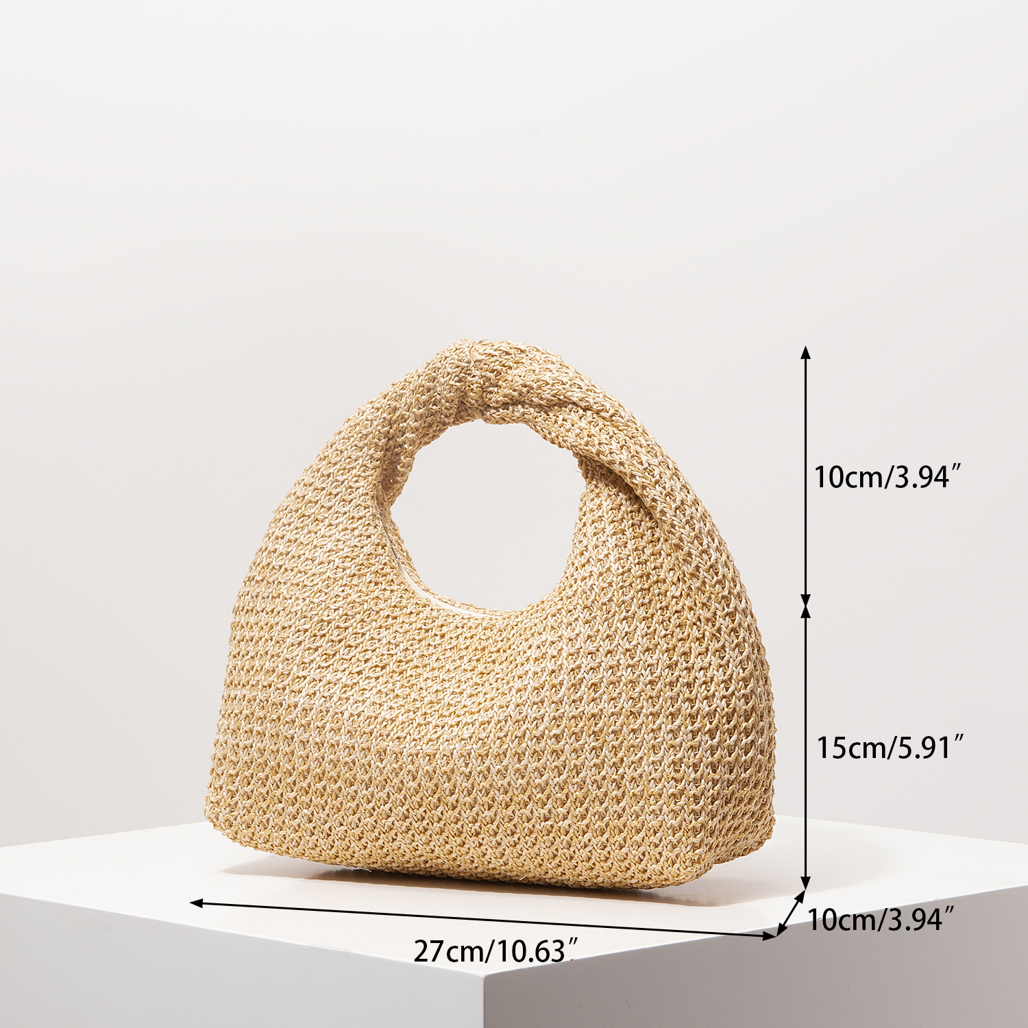 Fashionable Pleated Straw Beach Bag for Women 7
