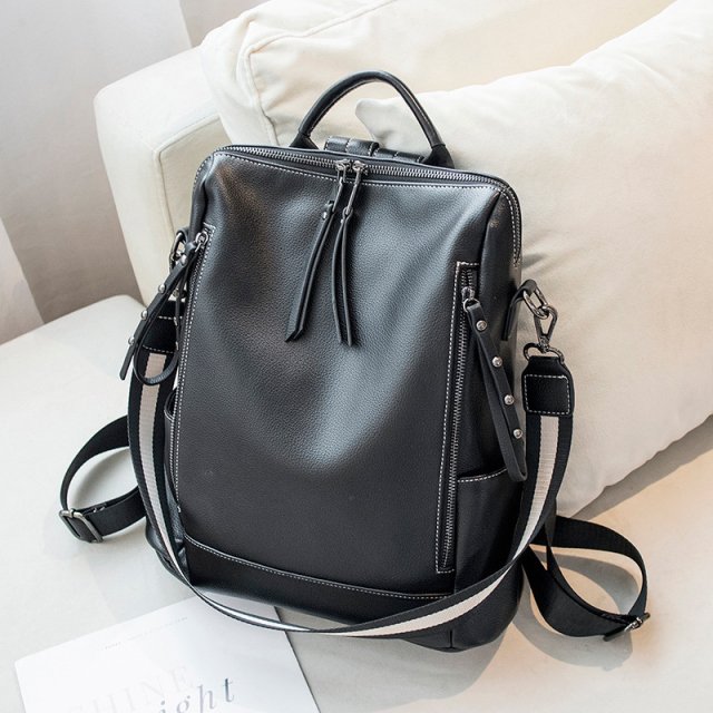 Luxury Soft Leather Waterproof Backpack for Women