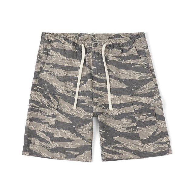Men's Vintage Camouflage Cargo Shorts – 100% Cotton, Oversized Fit