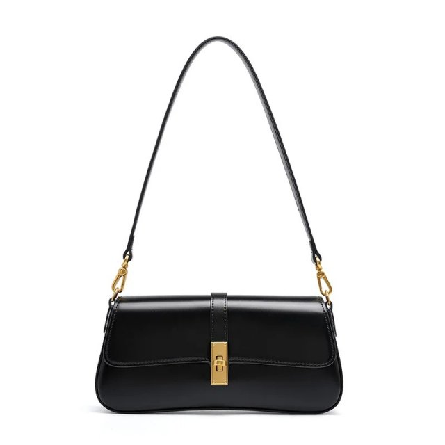 Genuine Leather Women's Baguette Shoulder Bag