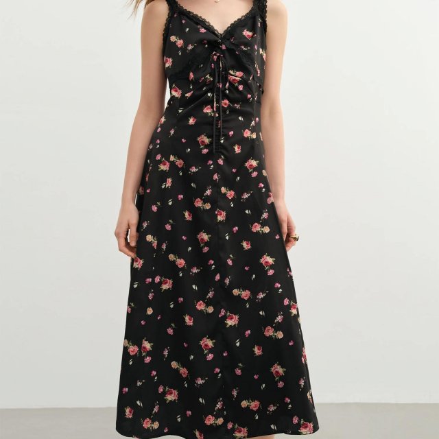 Plus Size Lace Strapless Mid-Calf Dress