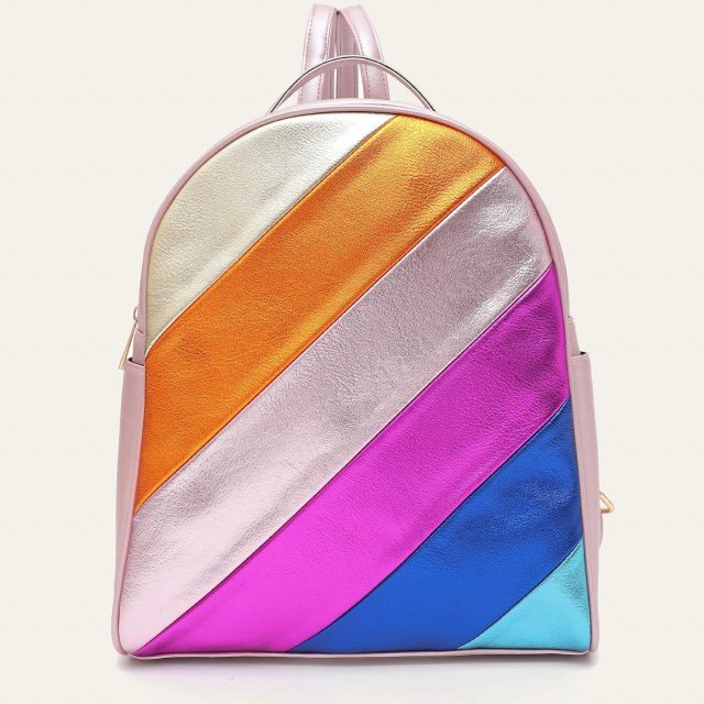 Women's Colorful Metallic PU Leather Backpack