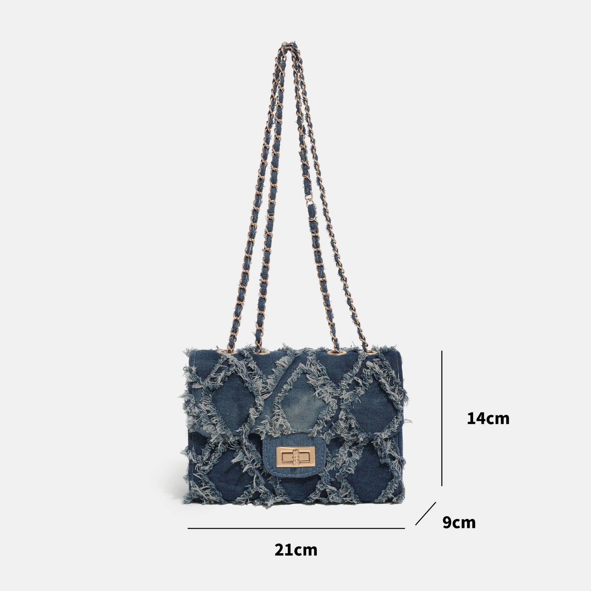 Trendy Denim Tweed Crossbody Bag 6