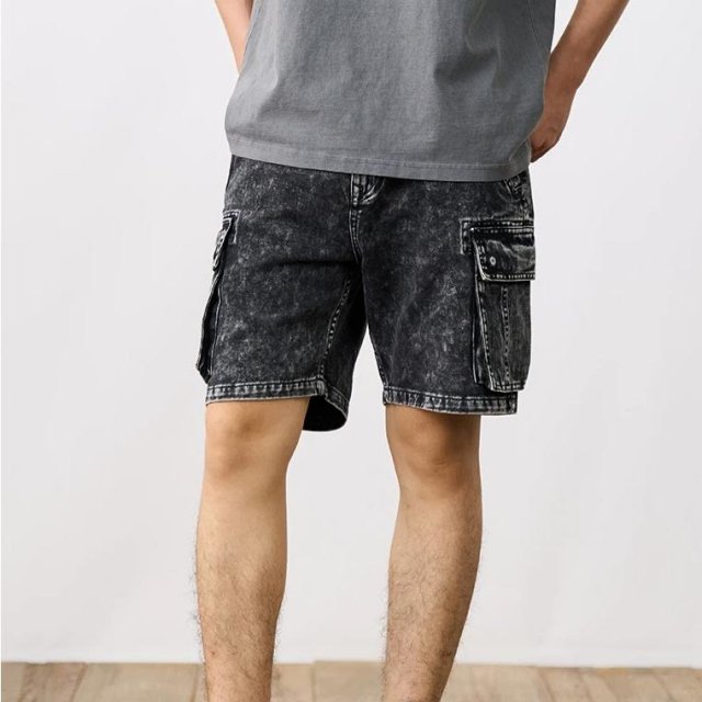 Men's Vintage Oversized Cargo Denim Shorts