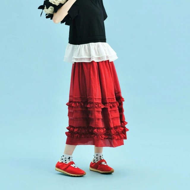 Summer A-Line Lace Layered Skirt