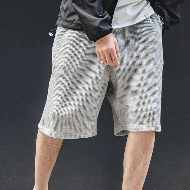 Men's Retro Loose Waffle Cargo Shorts