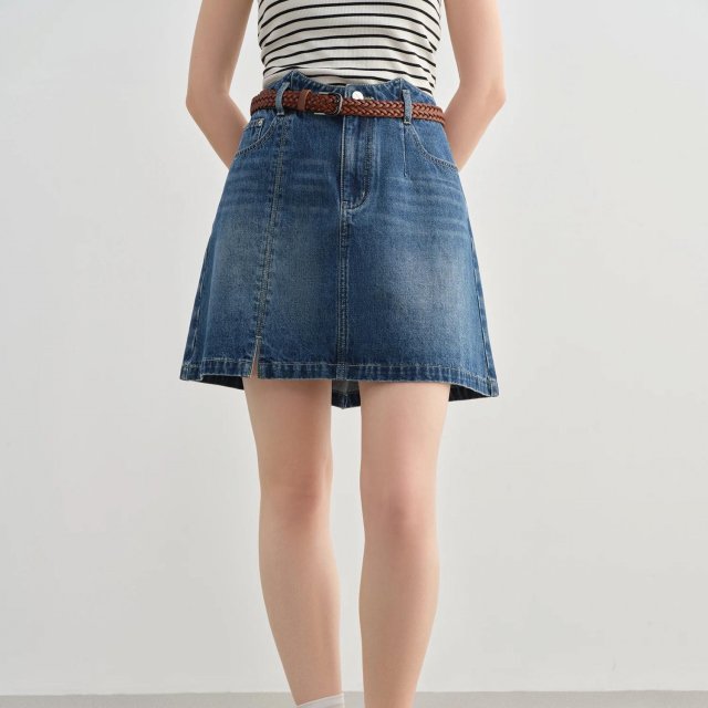 Plus-Size Women's Casual A-Line Denim Mini Skirt – Summer 2025 Fashion
