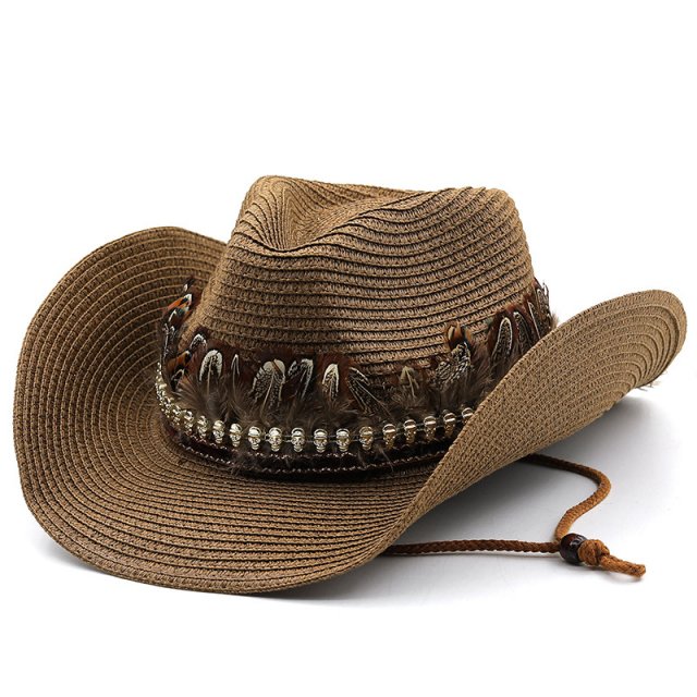Handmade Straw Western Cowboy Sun Hat