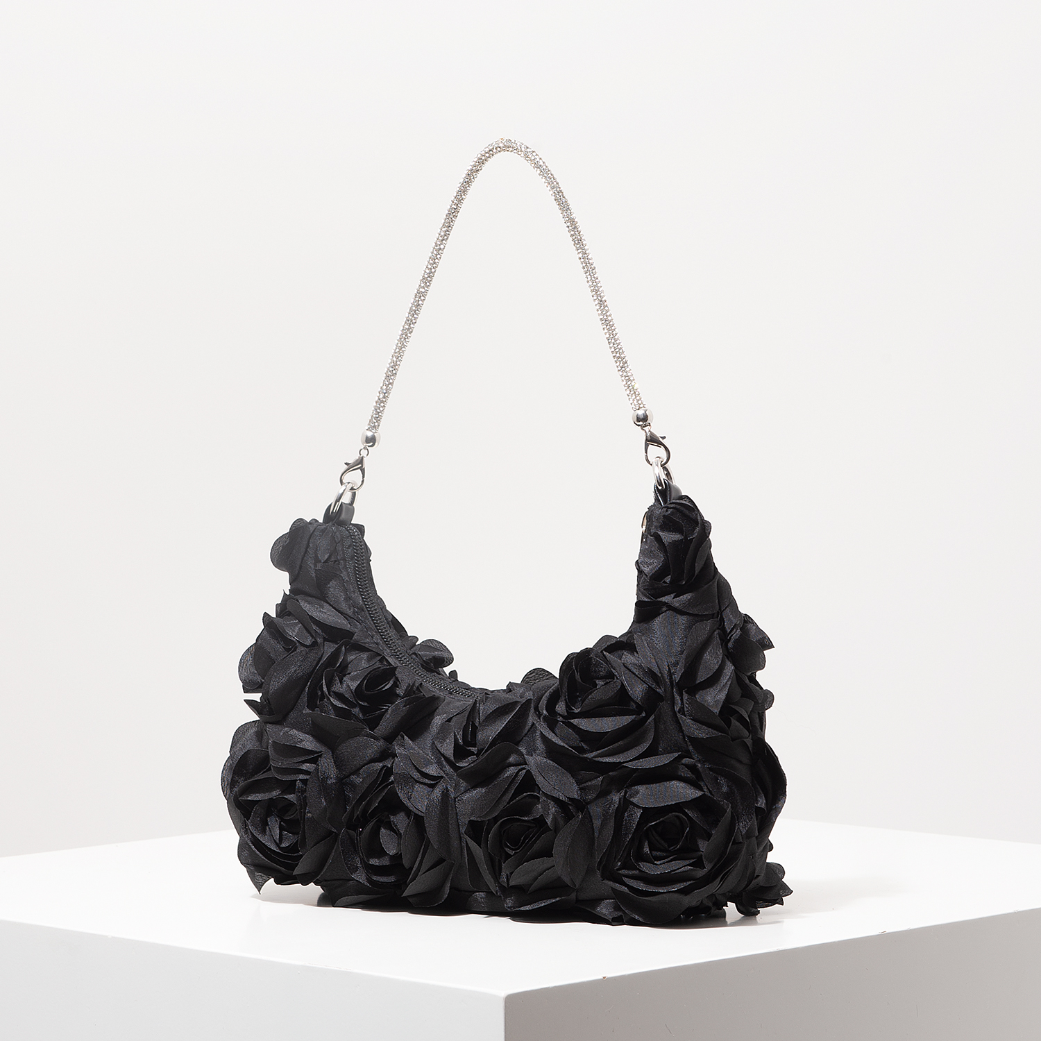 Elegant Rose Sequin Shoulder Bag for Women – Party & Wedding Floral Handbag view 4