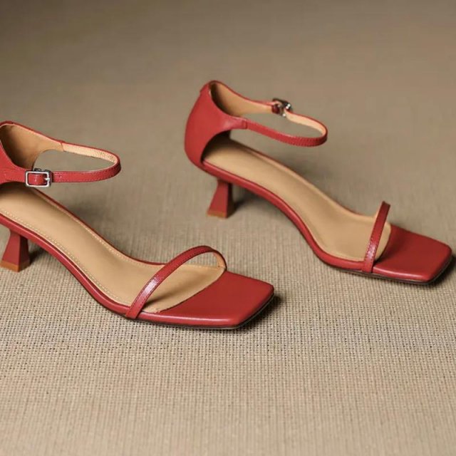 Sexy High Heel Ankle Strap Sandals – Genuine Leather Party Shoes