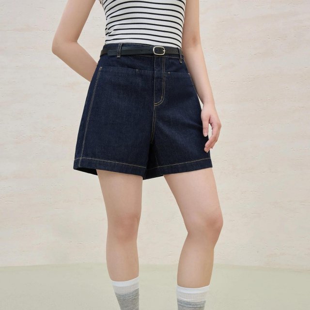 High Waist Slim Denim Shorts for Women