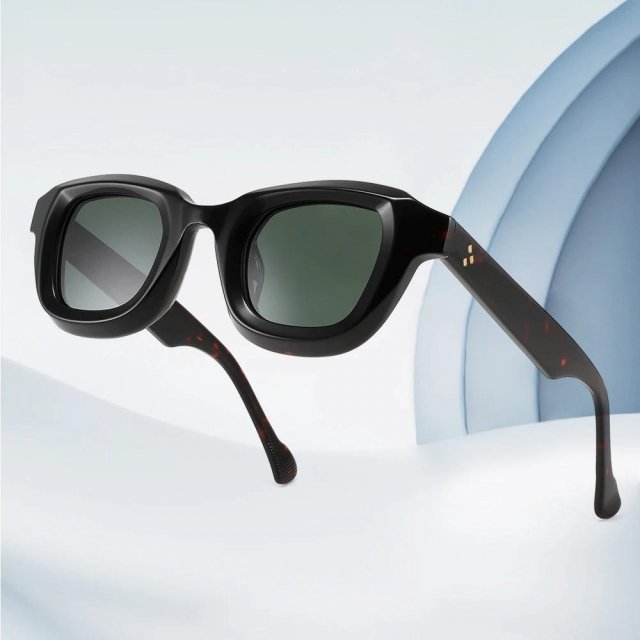 Men’s Vintage Polarized Sunglasses – UV400 Retro Chunky Acetate Eyewear