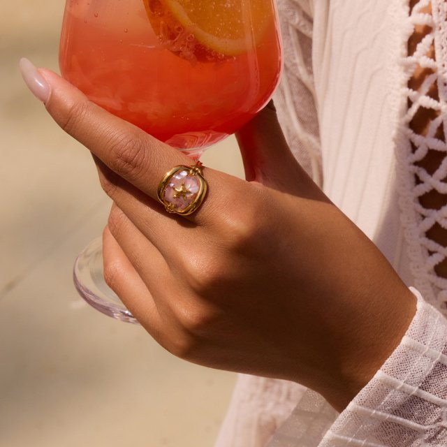 18K Gold Plated Starfish Shell Ring