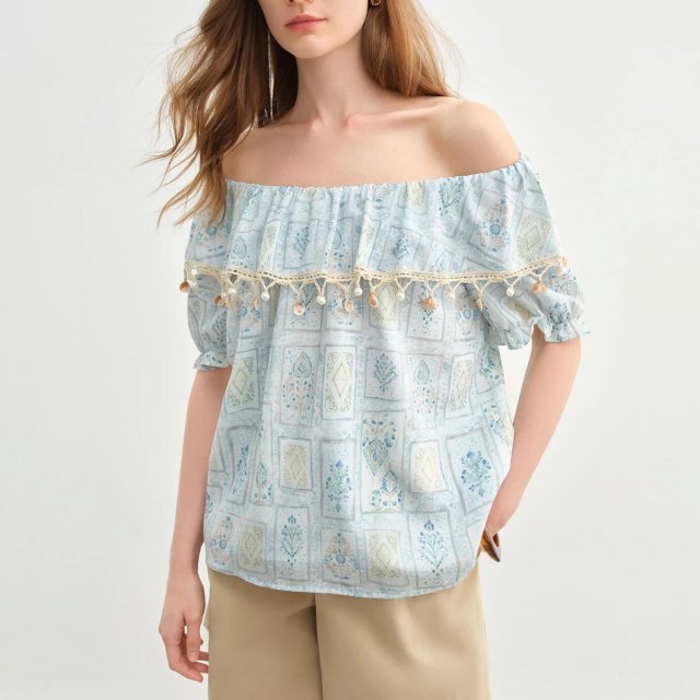 Sweet Romantic Two-Wear Puff Sleeve Blouse for Summer