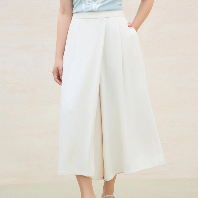 Plus Size High-Waisted Wide-Leg Culottes for Women