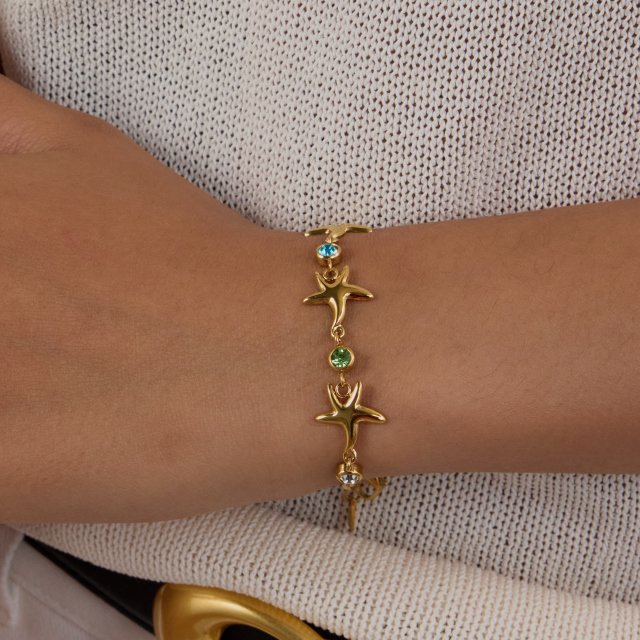 Women's 18K Gold-Plated Starfish Bracelet with Colorful Zircon for Ocean-Inspired Elegance 2 de3c14dc356f48ba318f96266c10f027.jpg