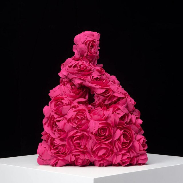 Elegant Rose Flower Triangle Evening Bag