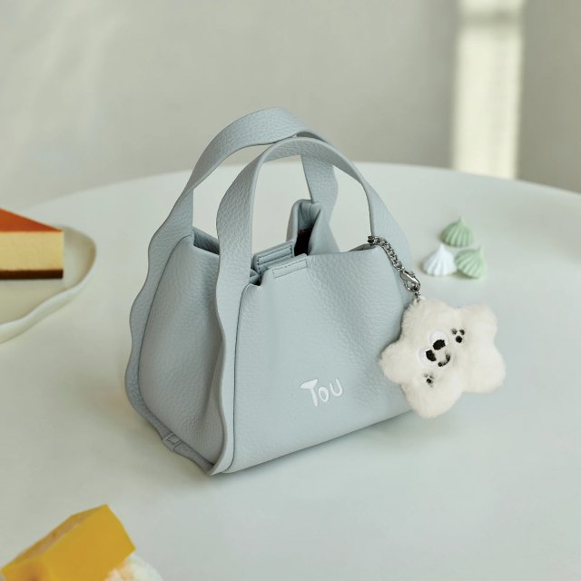 Luxury Women's Cosmetic Tote Bag – Stylish Blue Handbag with Pendant